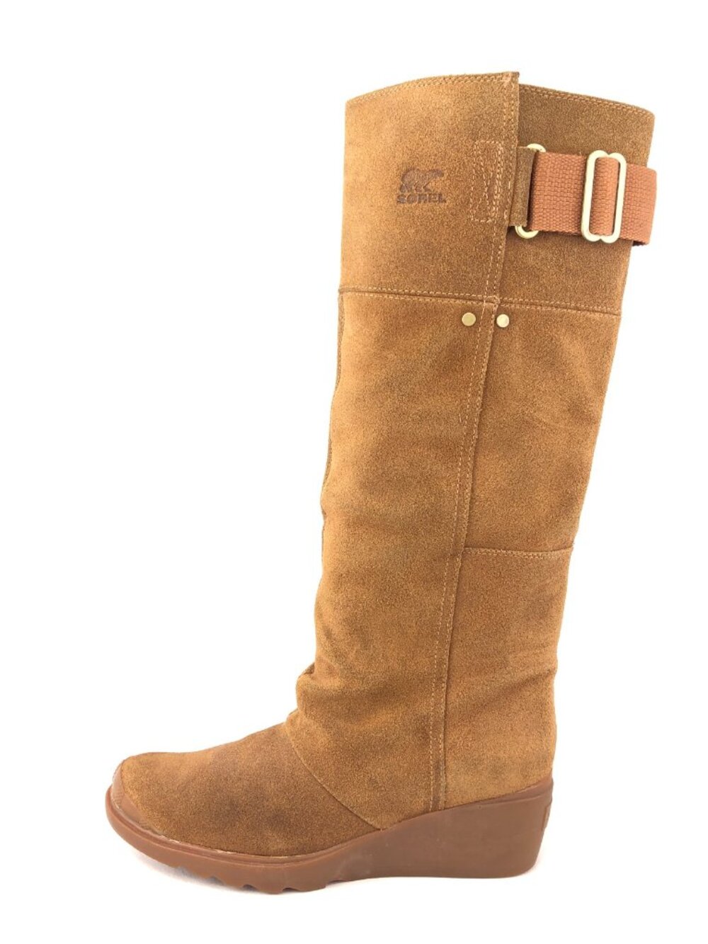 Sorel Toronto Tall Brown Leather Pull on Wedge Boots 9
